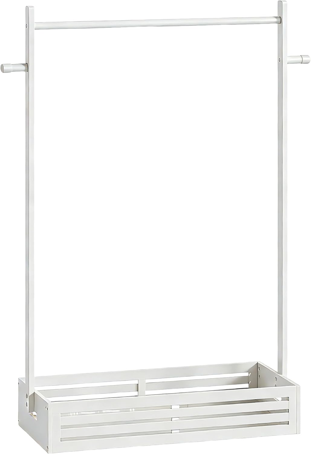 Kids Clothing Rack for Toddler, Pets Clothes Rack with Storage Box & Hanging Rod for Dogs/Cats, Baby Clothes Closet Stand for Nursery Room (White, Kids)