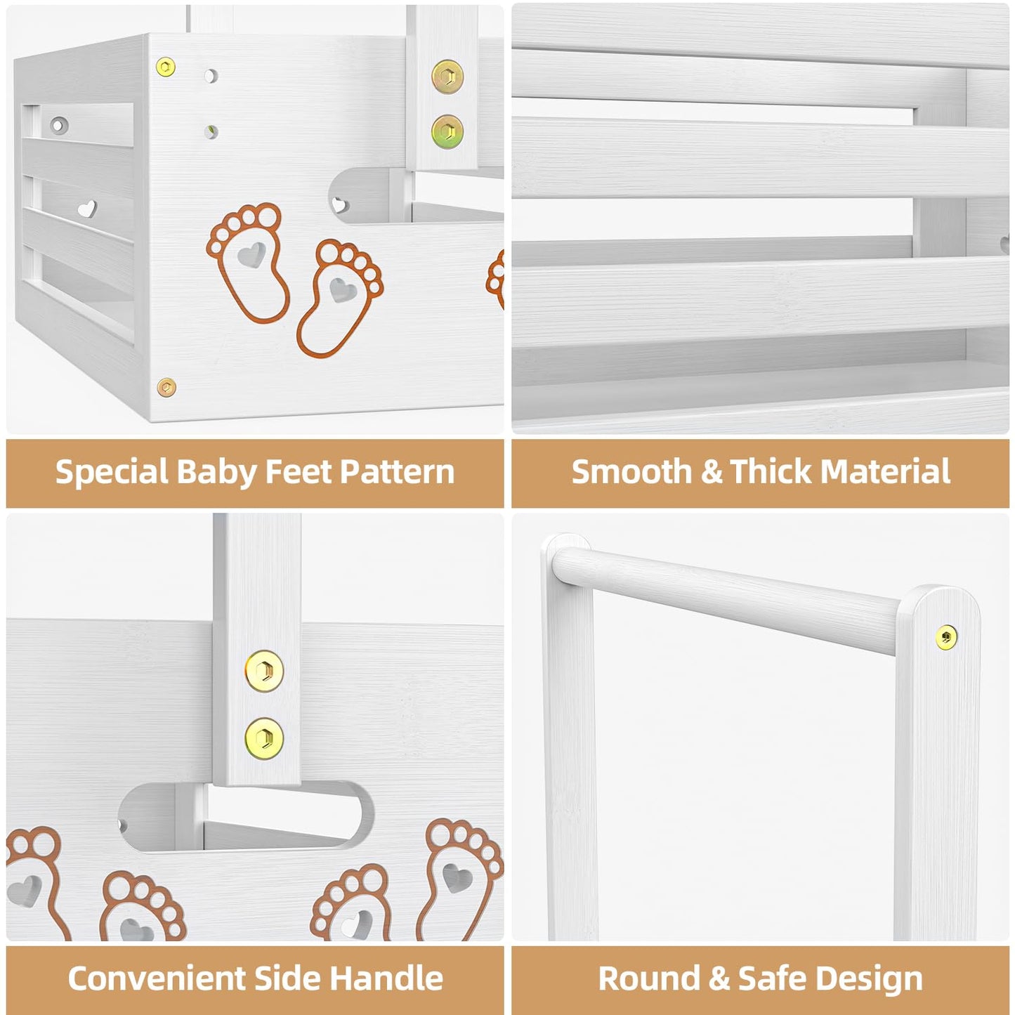 Multi-functional Bamboo Gift Basket - Small - White