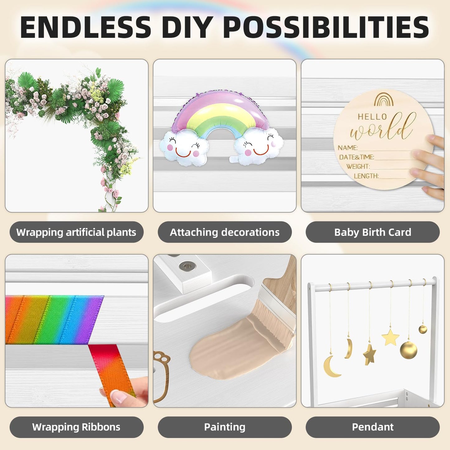 Multi-functional Bamboo Gift Basket - Small - White