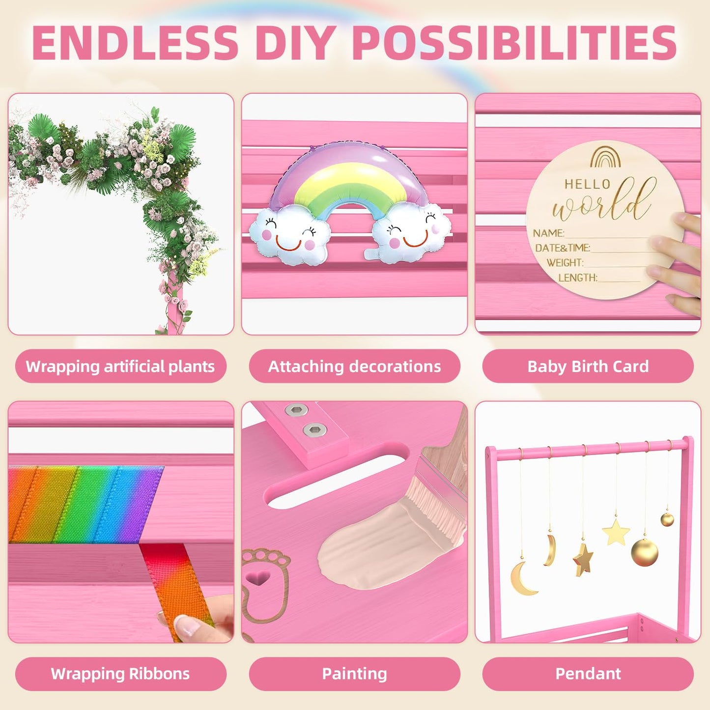 Multi-functional Bamboo Gift Basket - Big - Pink