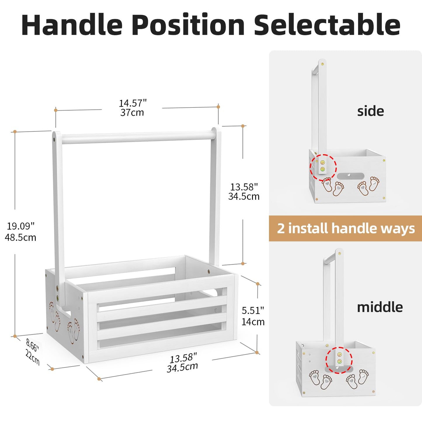 Multi-functional Bamboo Gift Basket - Small - White