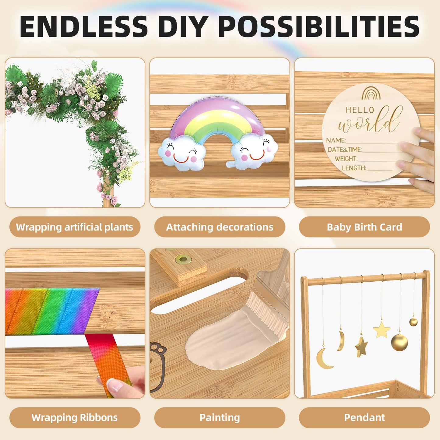 Multi-functional Bamboo Gift Basket - Small - Natural