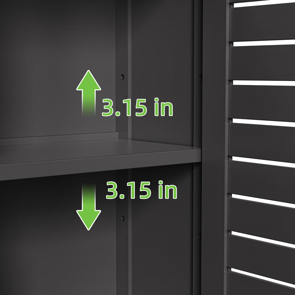 Removable Bamboo Two-Door Wall Mounted Bathroom Cabinet (Black)