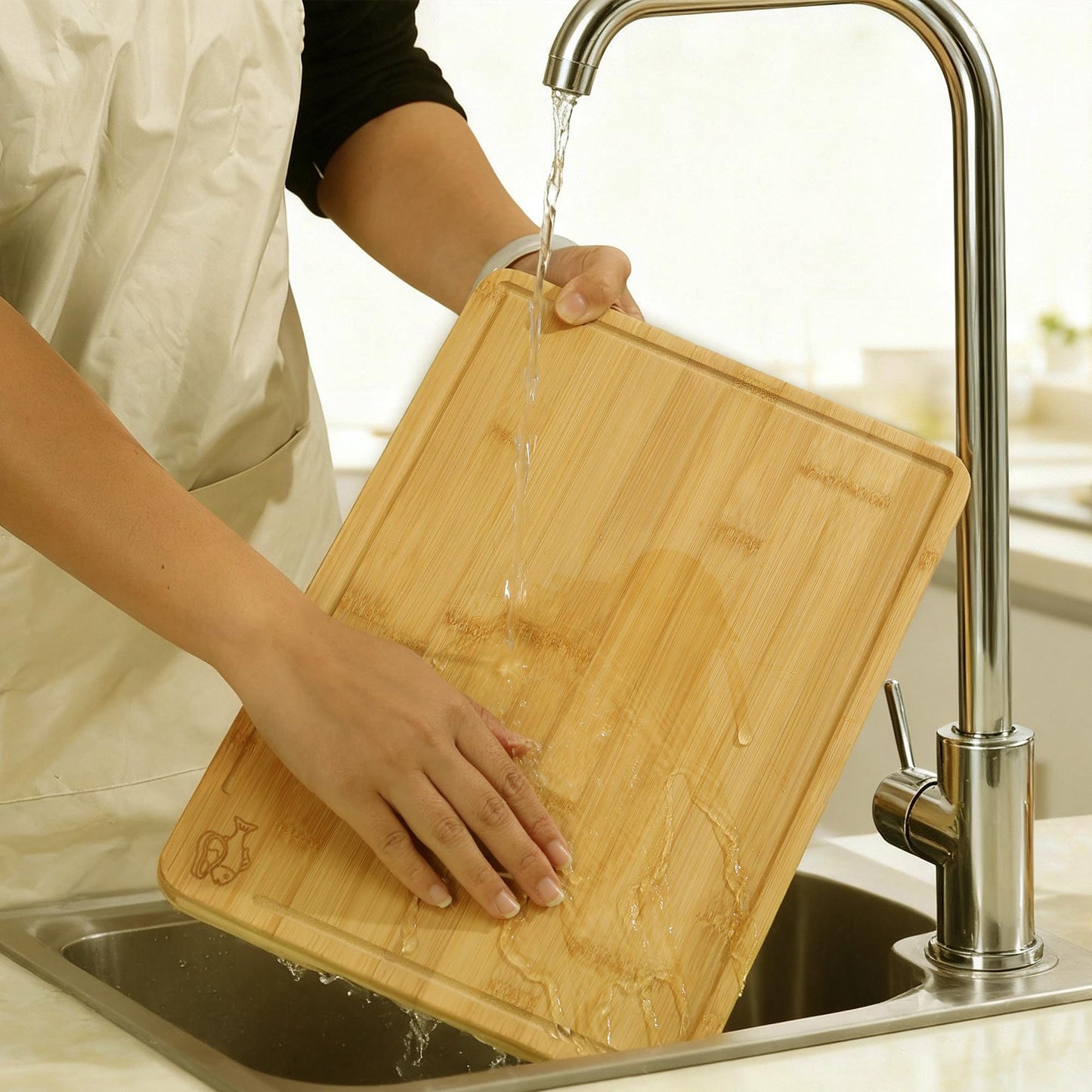 Bamboo Cutting Board for Kitchen with Juice Groove, End-Grain Butcher Block Chopping Boards, Checkered Wooden Cutting Boards Set of 3 with Stand, Knife-Friendly, Serving Tray (Copy) (Copy)