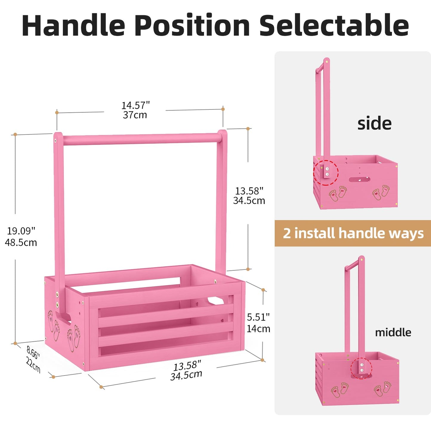 Multi-functional Bamboo Gift Basket - Small - Pink