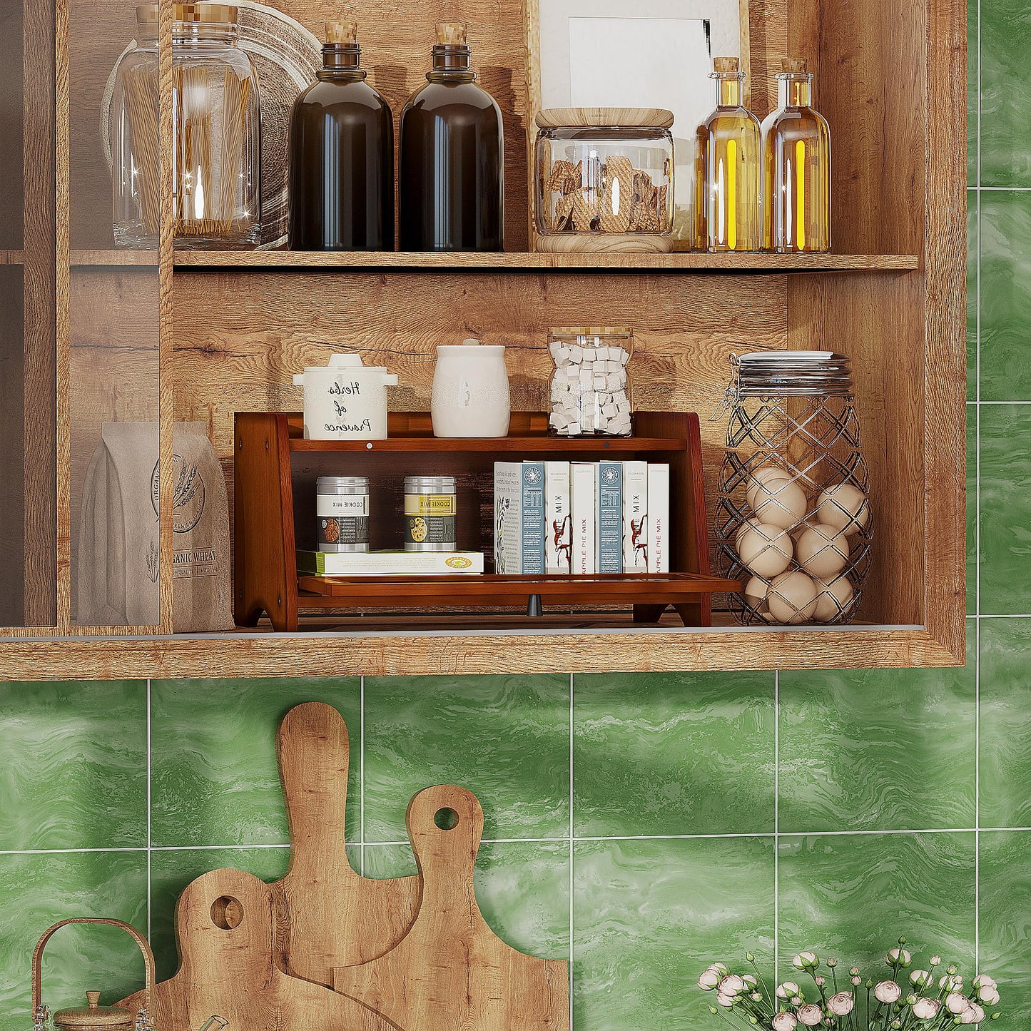 Bread Box for Kitchen Countertop, Bamboo Bread Box for Homemade Bread, Wooden Farmhouse Bread Storage Container, Small Breadbox Bread Bin Organizer for Counter Cabinet Pantry, Brown