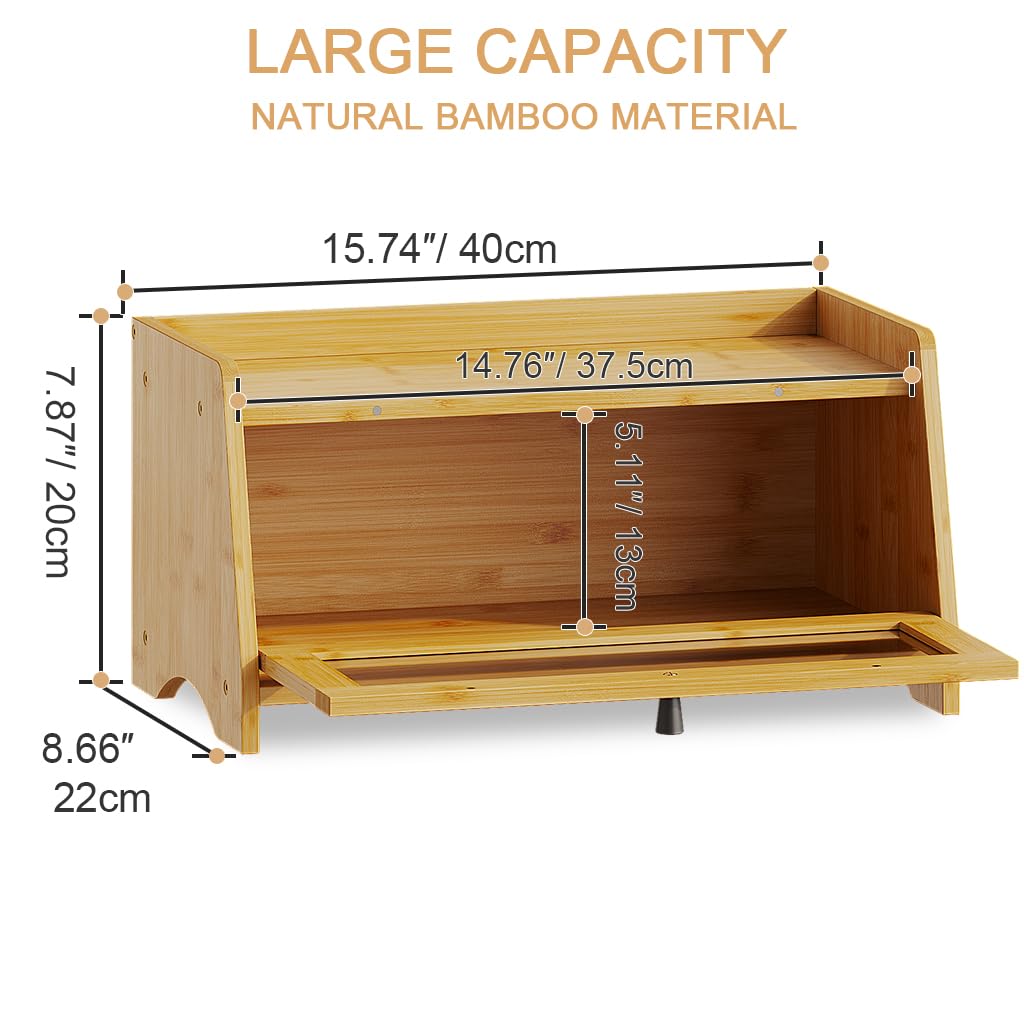 Mini Bamboo Bread Box -Natural