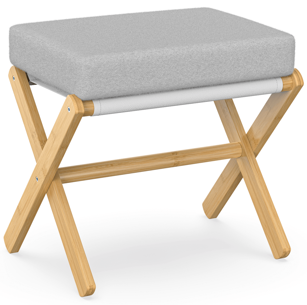 Folding Rectangle Standard Tufted Upholstered Ottoman Stool With Solid ...